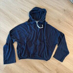 ** Prana Hoodie navy Blue Crop Pockets Medium sweatshirt